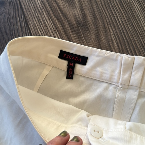 Escada Off-White Classic
Lightweight Cotton Twill Pants size 34 or US 6 - Picture 5 of 11